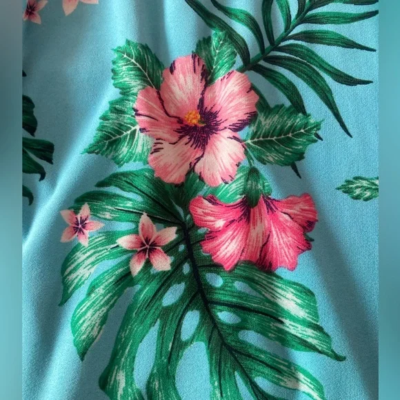 Tommy Bahama SZ M Sleeveless Tropical Floral Maxi Dress in Blue and Pink - Picture 11 of 12